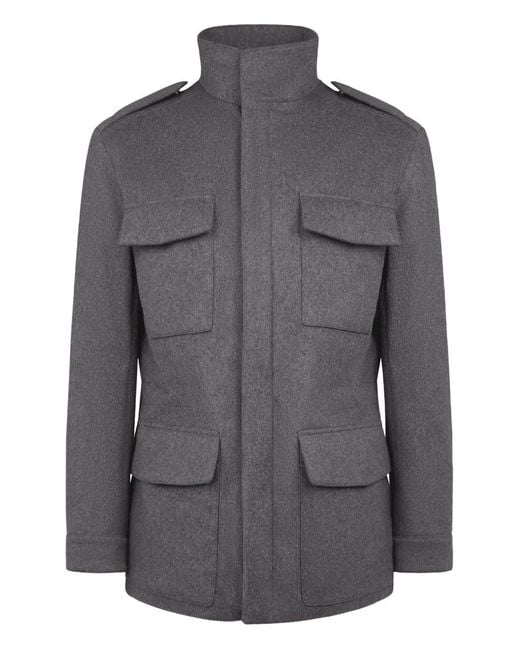 Tod's Gray Flap-Pocket Wool Jacket for men