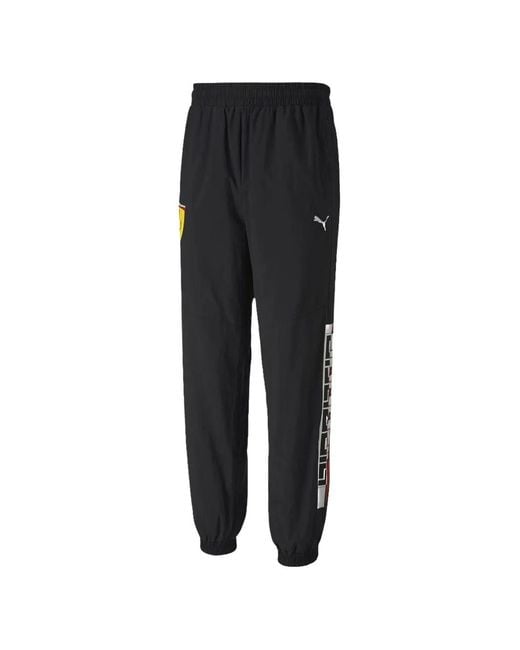 PUMA Black X Scuderia Ferrari Logo Track Pants for men
