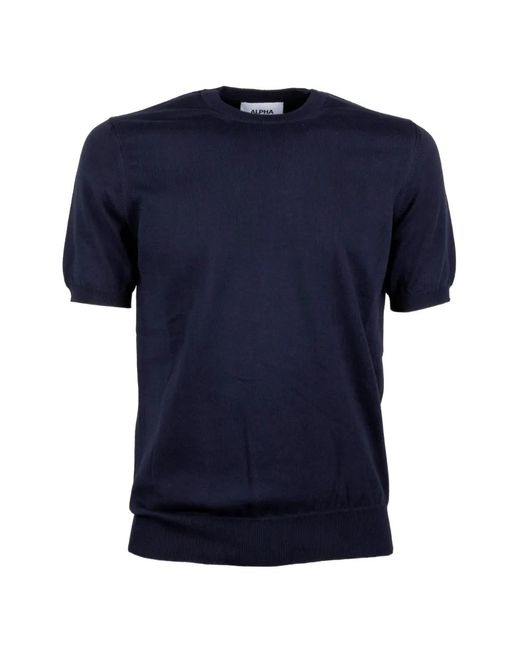 Alpha Studio Blue T-Shirt À Manches Courtes for men