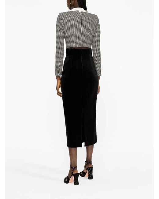 Philosophy Di Lorenzo Serafini Black Stretch Velvet Straight Skirt