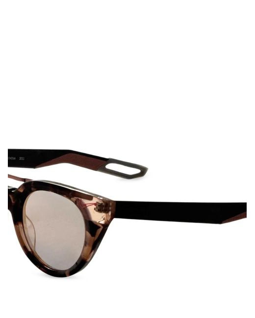 Nike White Tortoiseshell Round-Frame Sunglasses