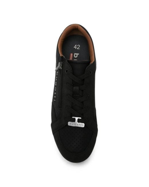 Bugatti Black Trevor Side-Zip Sneakers for men
