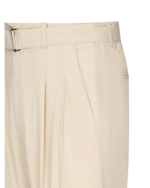 BE ABLE Natural Pleated Belted Trousers for men