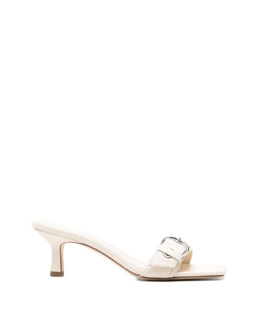 Aeyde White Sandales Gilly À Œillets