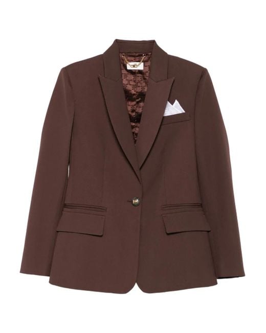 Elisabetta Franchi シングルジャケット Brown