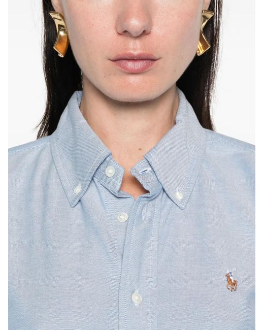 Camicia Con Colletto Button-Down di Polo Ralph Lauren in Blue