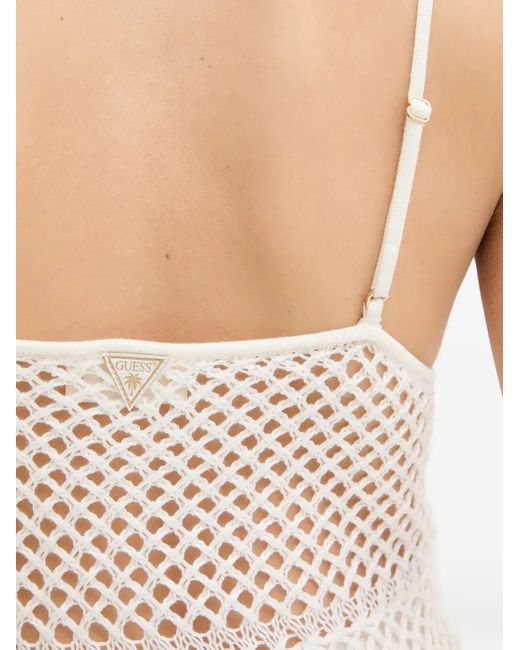 Guess White Crochet Maxi Dress