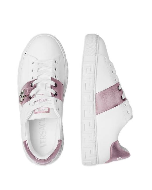 Versace White Greca Embellished Sneakers