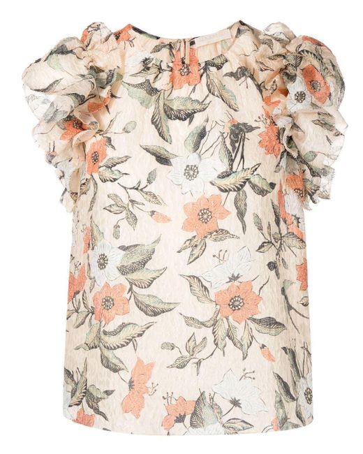 Ulla Johnson Dani Ruffled Sleeveless Blouse In Gold Metallic Lyst Ulla Johnson Dani Ruffled Sleeveless Blouse In Gold Metallic Lyst