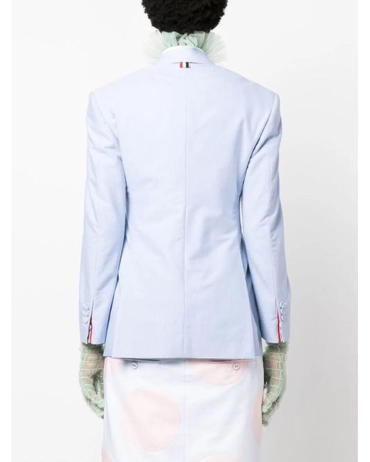 Thom Browne Blue Single-Breasted Cotton Blazer