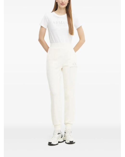 ARMANI EXCHANGE White Logo-Detail Joggers