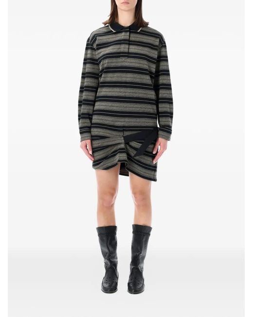 Isabel Marant Black Marant Étoile Isea Striped Polo Mini Dress