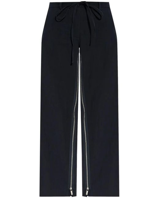 Helmut Lang Blue Zippered Leg Trousers