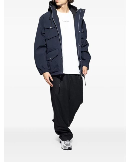 Moose Knuckles Blue Pocket Hooded Jacket for men