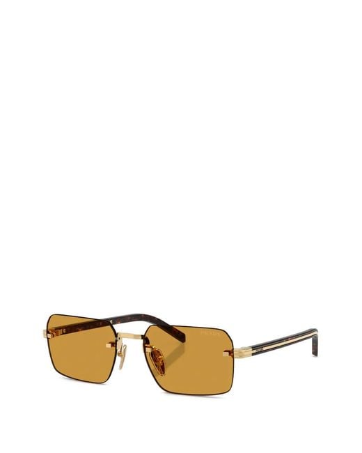 Prada Metallic Rectangle-Frame Sunglasses for men