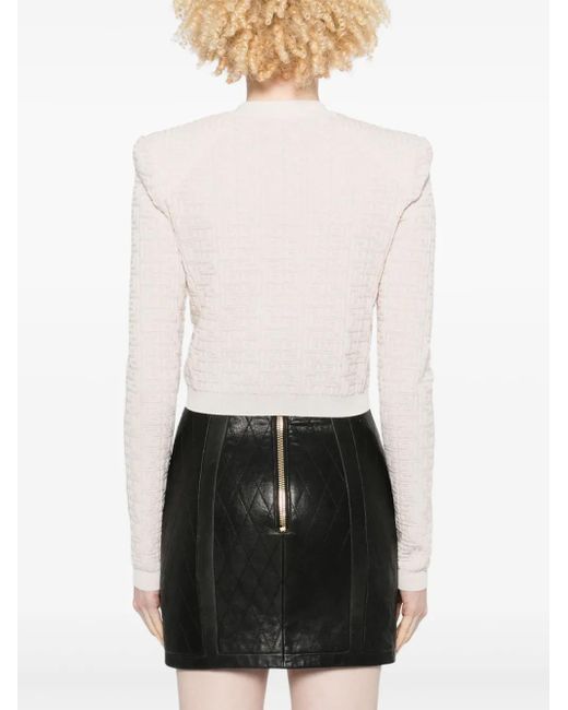 Balmain Natural Pb Labyrinth Knit Cardigan Clothing