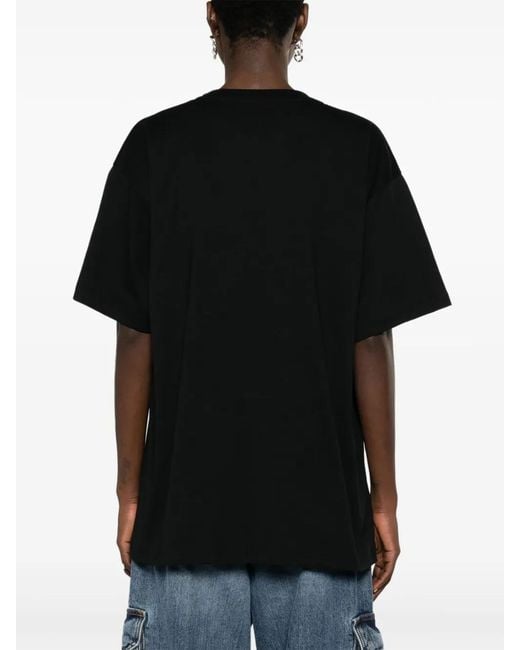 Moschino Black Cartoon-Print Organic-Cotton T-Shirt