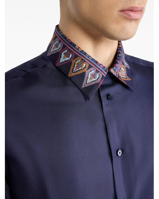 Camicia A Maniche Corti di Etro in Blue da Uomo