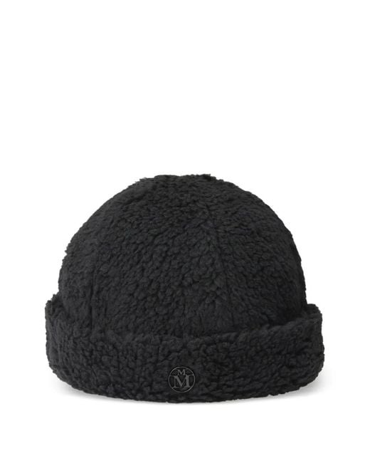 Maison Michel Black Cliff Logo-Plaque Beanie Hat