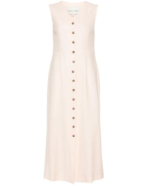 Loulou de Saison Natural Long Buttoned Dress Clothing