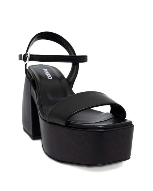 Pinko Black 120Mm Platform Heeled Sandals