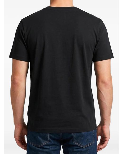 Amaranto Black Button-Pocket T-Shirt for men