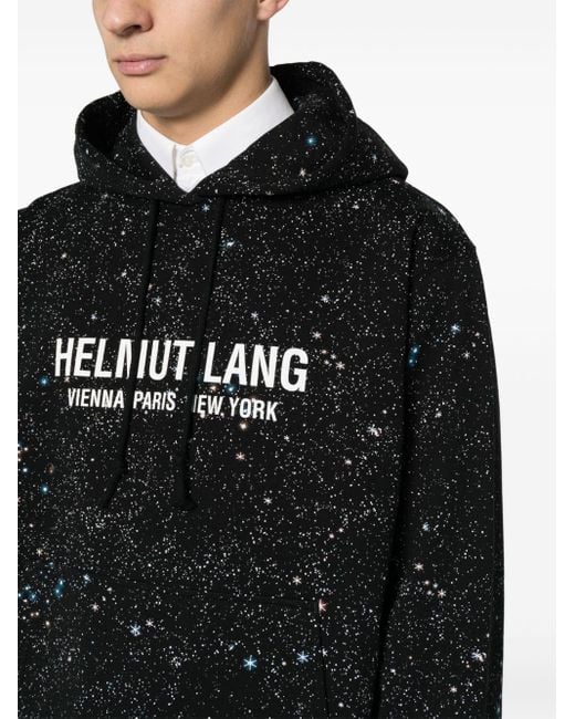 Helmut Lang Black Space Logo-print Hoodie for men