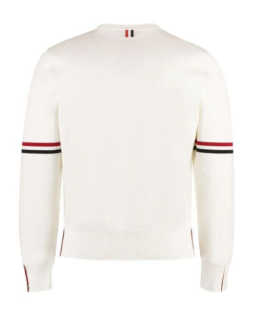 Pull À Bande Rayée Thom Browne pour homme en coloris White