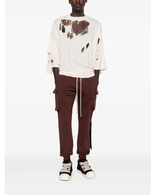 Rick Owens Brown Cargo Pocket Drawstring Track Pants for men