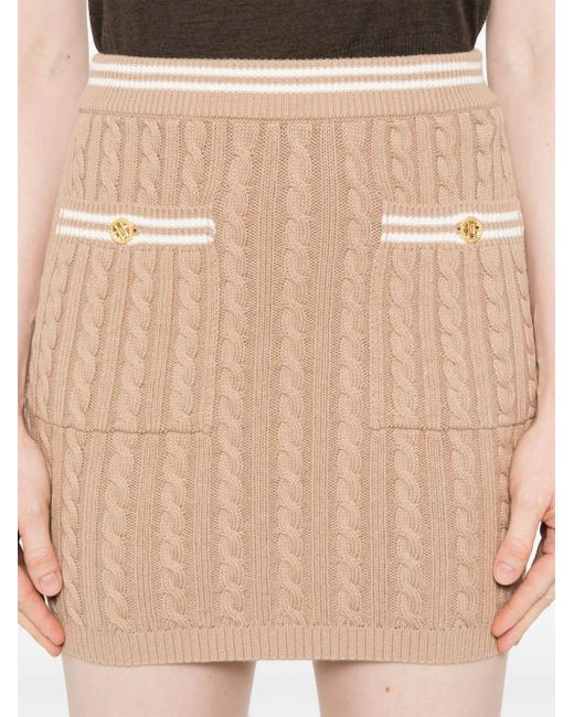 Alessandra Rich Katoenen Mini-Rok in het Natural