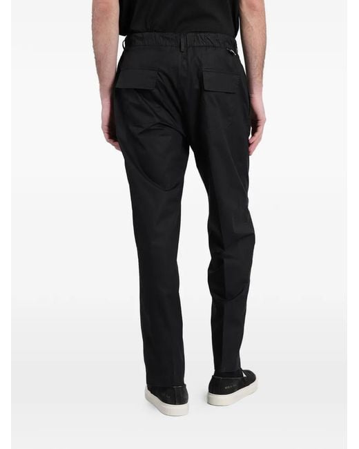 Low Brand Black Elasticated-Waistband Trousers for men