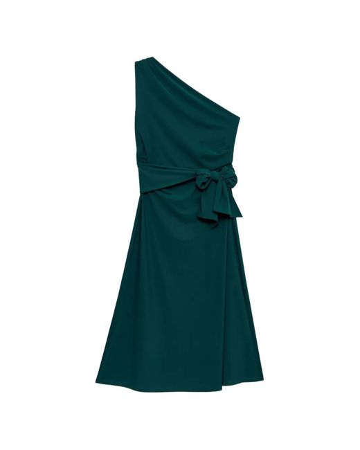 Maliparmi Green One-Shoulder Midi Dress