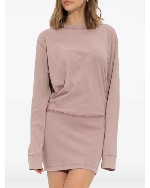 DSquared² Pink Long-Sleeve Jersey Dress