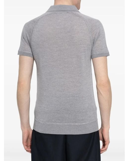 DSquared² Gray Knitted Polo Shirt for men