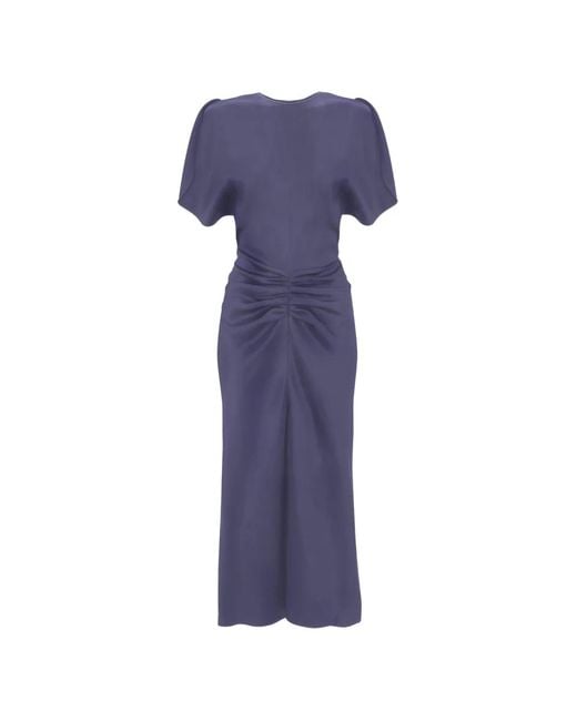 Victoria Beckham Blue Bela Midi Dress