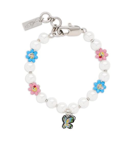 Marc Jacobs White X Hattie Stewart Garden Pearl Station Bracelet