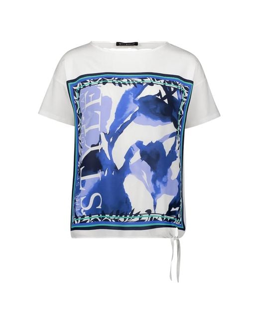 Betty Barclay Blue Graphic-Print Knot-Detail T-Shirt