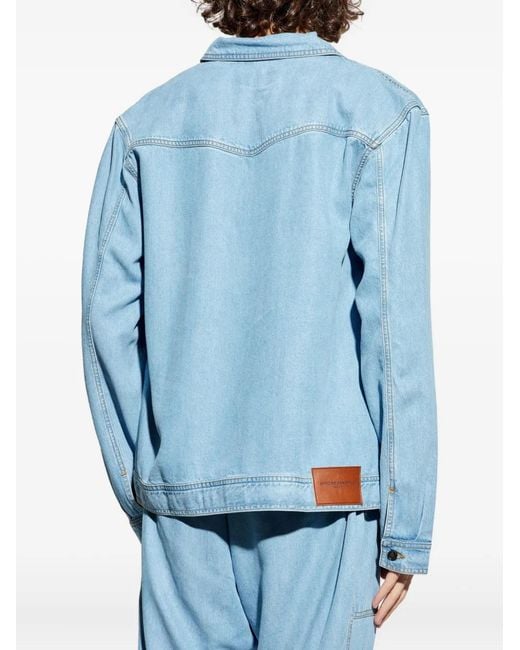 Officine Generale Blue Patch-Pocket Denim Jacket for men