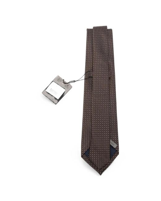 Corneliani White Geometric-Pattern Silk Tie for men