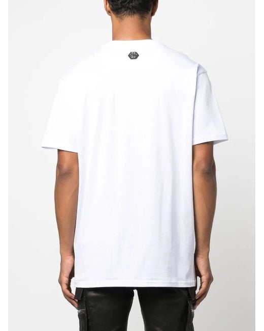 Philipp Plein White Hawaii Short-Sleeve T-Shirt for men
