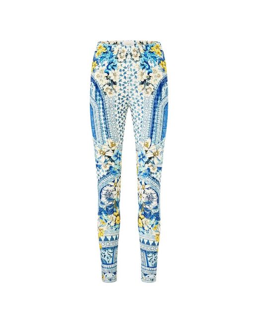 Camilla Blue Floral-Print Leggings