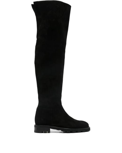 Roberto Festa Black Leather Over-The-Knee Boots