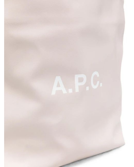 A.P.C. Pink Logo-Print Tote Bag