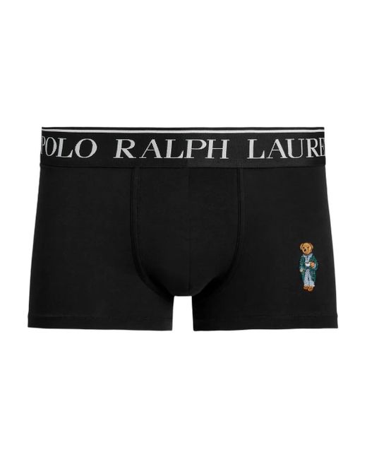 Boxer Con Ricamo Polo Bear di Polo Ralph Lauren in Black da Uomo