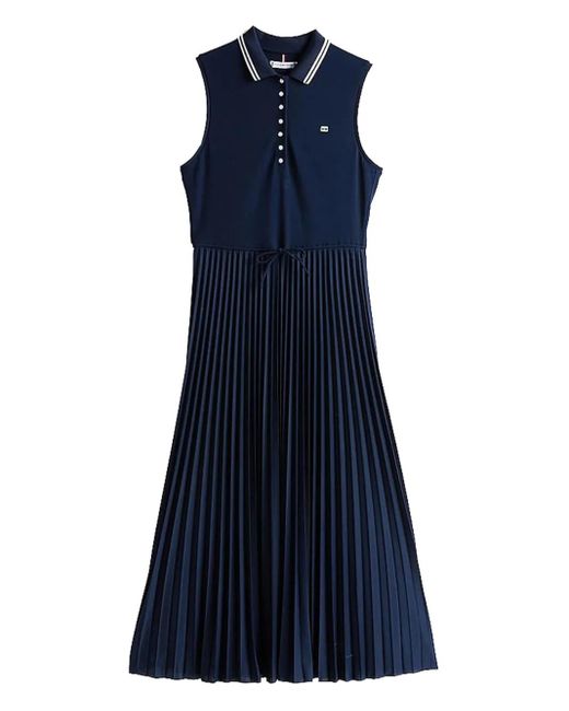Tommy Hilfiger Geplooide Midi-Jurk in het Blue