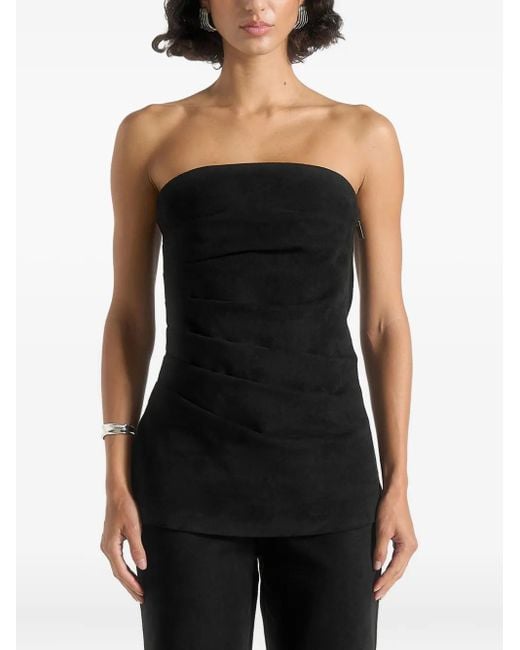 Manière De Voir Laurena Bandeau-Top Met Gesmockt Detail in het Black
