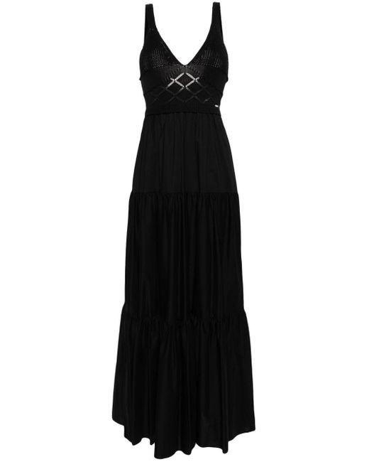 Liu Jo Gelaagde Maxi-jurk in het Black