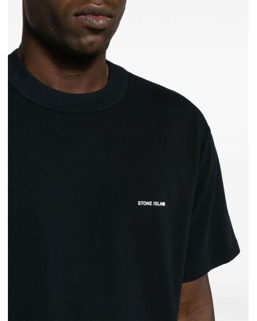 T-shirt con logo di Stone Island in Black da Uomo