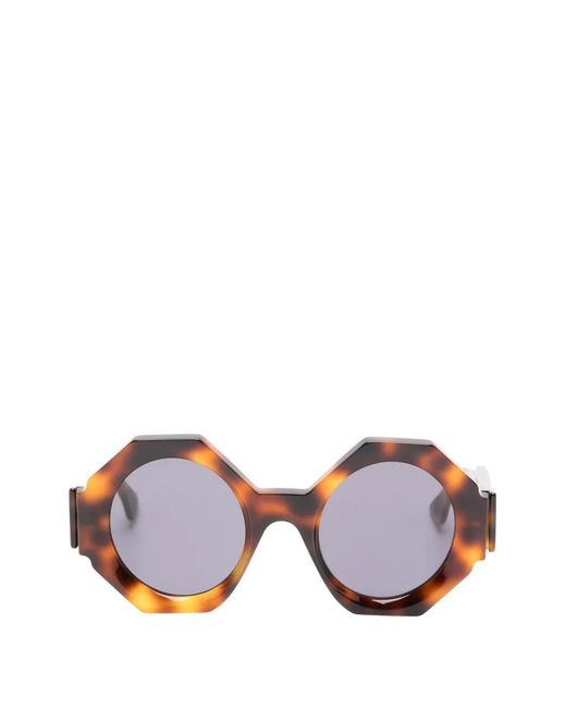Kuboraum Pink Maske R4 Geometric-Frame Tortoiseshell Sunglasses