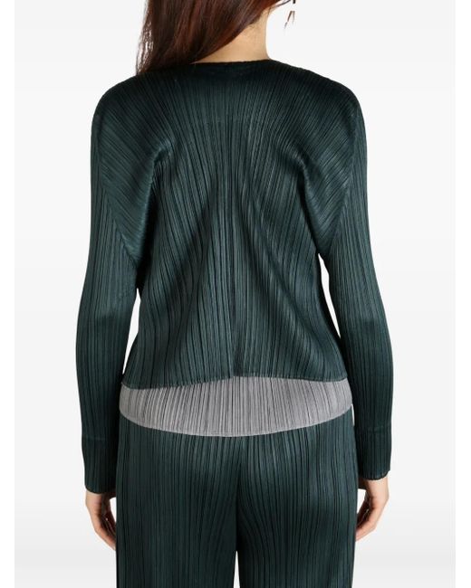 Pleats Please Issey Miyake Black Long Sleeve Cardigan